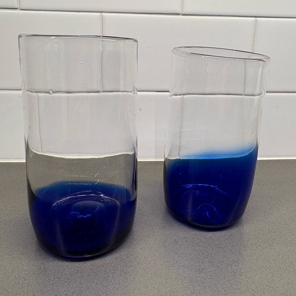 Hand Crafted Other - Hand Blown Cobalt Blue Glasses